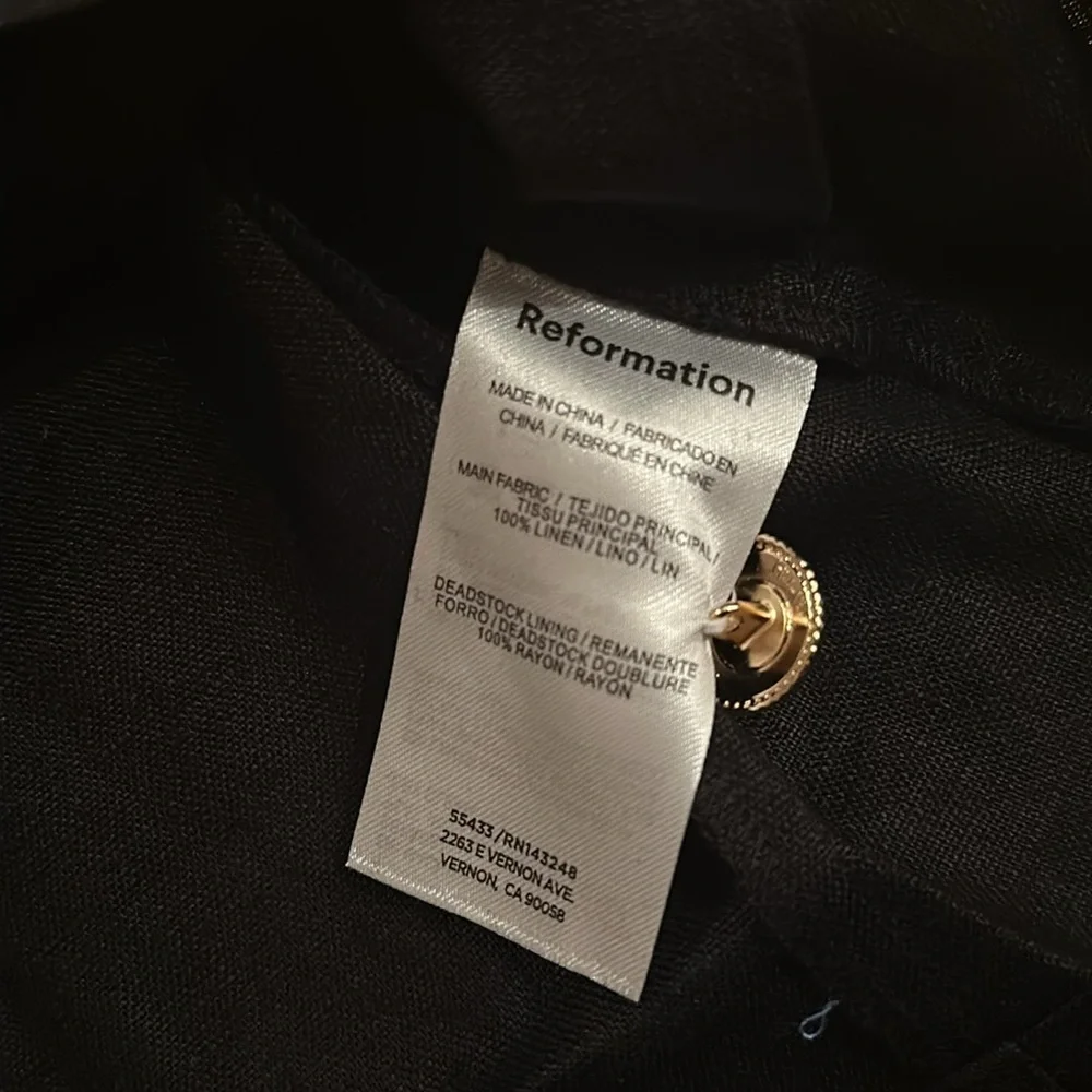 NEW Reformation Roxy Linen Two Piece Skort in Black White Contrast | size 2 - Picture 8 of 11